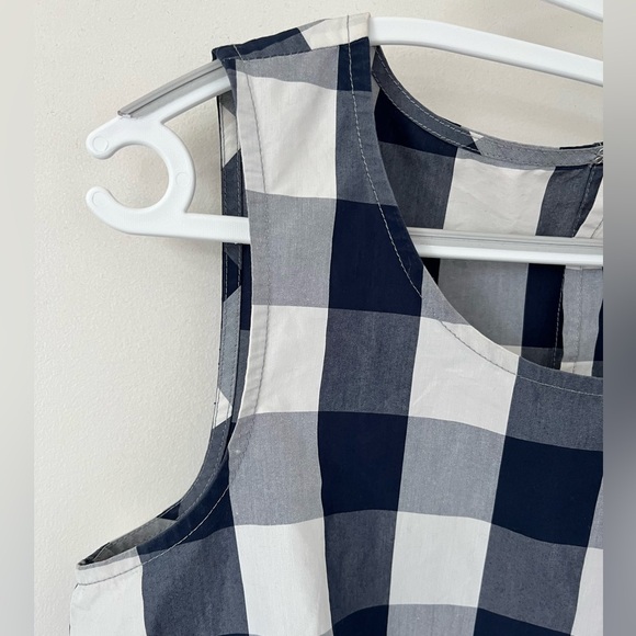 Hd In Paris Anthropologie Blue White Plaid Poplin Peplum Top size 8, EU 40 - Picture 6 of 11